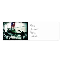 Patriotic Military WWII Plane with American Flag Business Card Templates