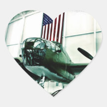 Patriotic Military WWII Plane with American Flag Sticker