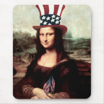 Patriotic Mona Lisa Mousepad