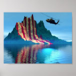 Patriotic Mountain Poster