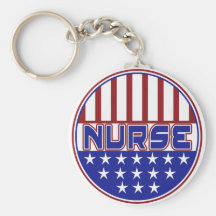 PATRIOTIC NURSE USA FLAG KEYCHAINS