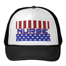 PATRIOTIC NURSE USA FLAG MESH HAT