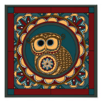 Patriotic Owl Mandala Photo Print