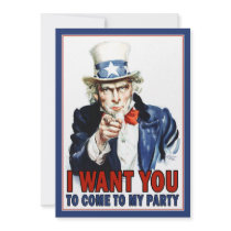 Patriotic Party Invitation: Vintage Uncle Sam