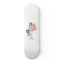 Patriotic pinup girl skate decks