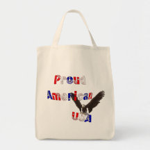 Patriotic Proud American USA Eagle Tote Bag