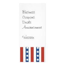 Patriotic Red White Blue Stars and Stripes Freedom Full Color Rack Card