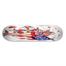 PATRIOTIC SAILOR GIRL TATTOO SKATEBOARD