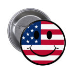 Patriotic Smiley Pinback Buttons