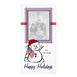 Patriotic Snowman Photo Card