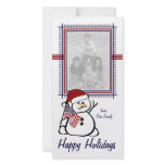 Patriotic Snowman Photo Card