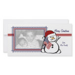 Patriotic Snowman Custom Photo Card
