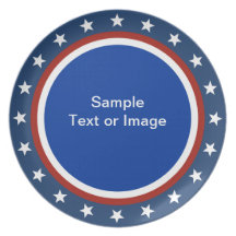 Patriotic Star Design Party Plate