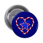 Patriotic Star Heart buttons