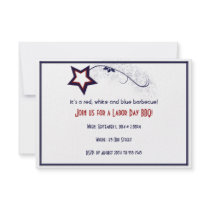 Patriotic Star Light Laber Day Party Invitation