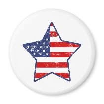 Patriotic Star Refrigerator Magnet