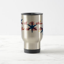 Patriotic Star travel mug blessed is the nation.