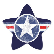 Patriotic Star Vintage Stripes Stickers