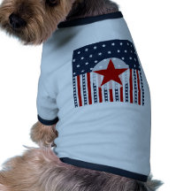 Patriotic Stars and Stripes American Flag Design Dog Tee