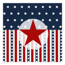 Patriotic Stars and Stripes American Flag Design Personalized Invites