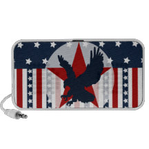 Patriotic Stars and Stripes Bald Eagle American Portable Speaker