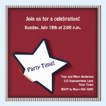 Patriotic Stars and Stripes invitations