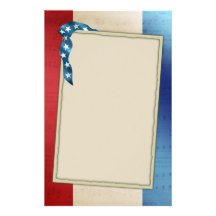 Patriotic Stars and Stripes Stationery