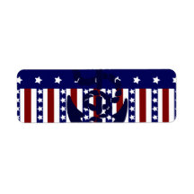 Patriotic Stars Stripes Anchor Sailor Pattern Return Address Labels