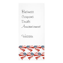 Patriotic Stars Stripes Freedom Flag Hearts 4th of Custom Rack Cards