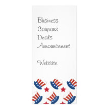 Patriotic Stars Stripes Freedom USA Hat Design Full Color Rack Card