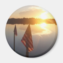 Patriotic Sunset Refrigerator Magnet