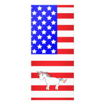 Patriotic unicorn custom rack card