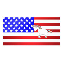 Patriotic unicorn photo greeting card