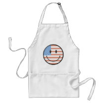 Patriotic USA Flag Smiley Face Aprons