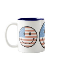 Patriotic USA Flag Smiley Face Coffee Mug