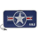 Patriotic USA Military Star Monogram mp3 Speaker speakers