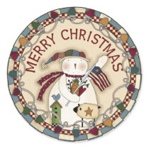 Patriotic USA Snowman Round Stickers