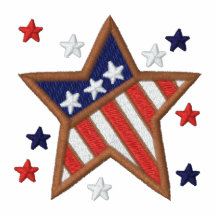 Patriotic USA stars men's embroidered t-shirt