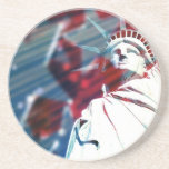 Patriotic USA Statue of Liberty Flag Coaster