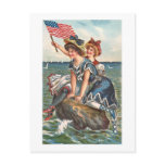 Patriotic Vintage Beach Scene Post Cards
