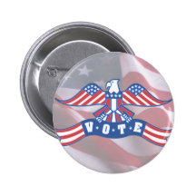 Patriotic Vote Eagle Design Buttons