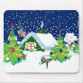 Patriotic Winter Cottage Mousepad