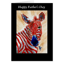 Patriotic Zebra Father's Day card
