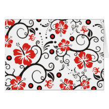 Pattern ARTs - hibiscus decor Greeting Card