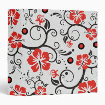 Pattern ARTs - hibiscus decor | grey splatter Binders