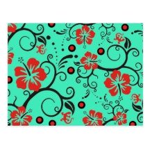 Pattern ARTs - hibiscus decor | mint Postcard