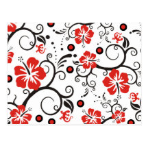 Pattern ARTs - hibiscus decor Postcard