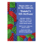 Pattern - Kids Building Blocks Birthday Party Announcements