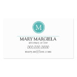 Pattern Monogram Business Card (Tiffany Blue)