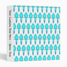 Pattern of Blue Parakeet Birds. Binder